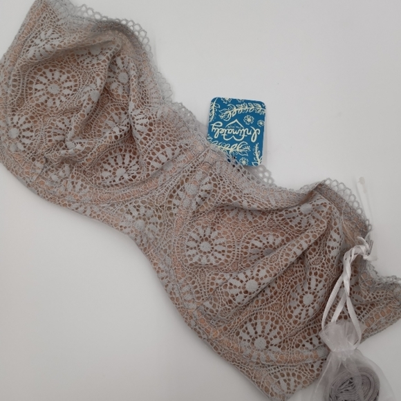 Free People Starla Underwire Convertible Lace Bra Skies Blue Gray - Picture 10 of 14